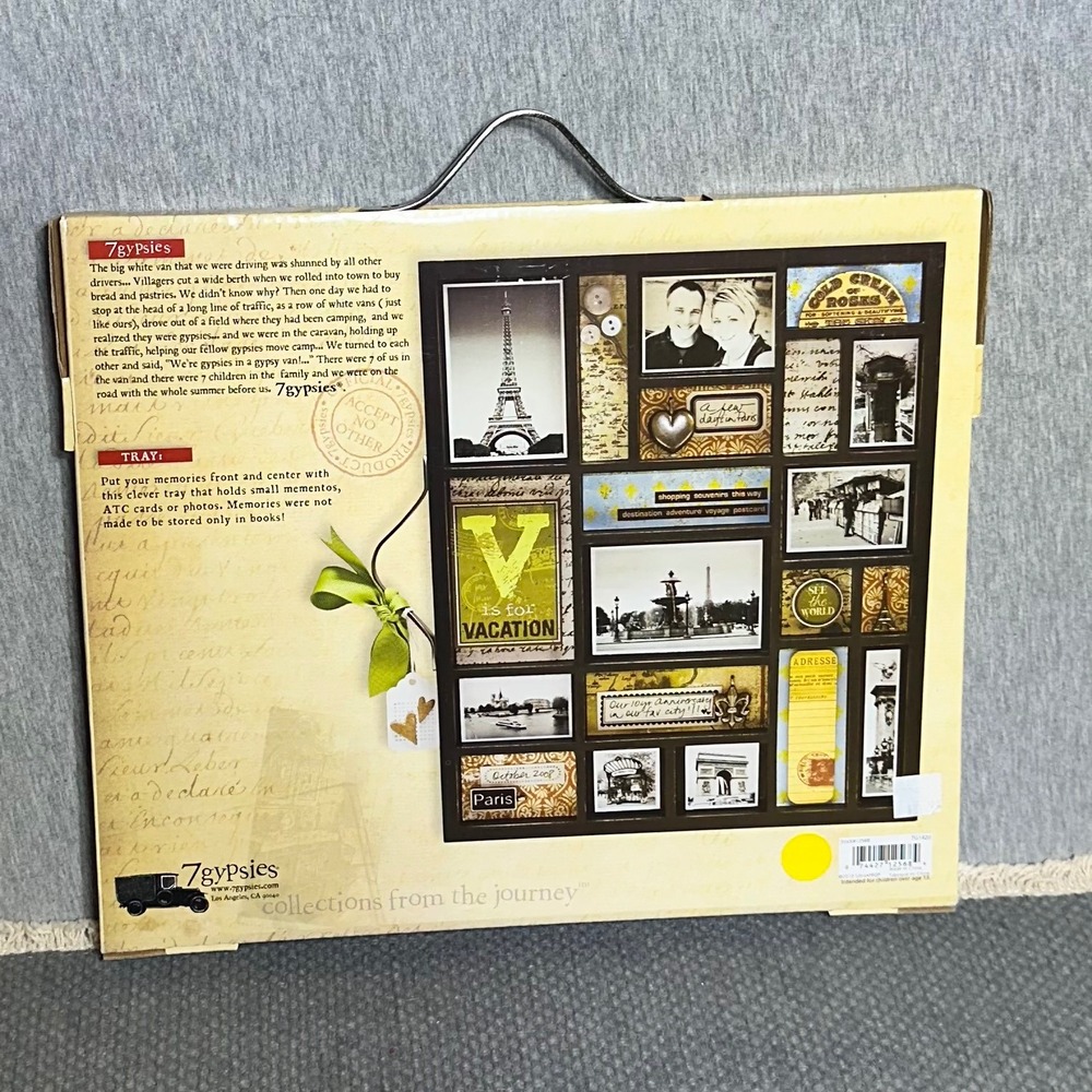 7gypsies Collage Shadow Box Trays Set Printer Tray & 4x6 Photo Tray with Handle - Picture 2 of 6